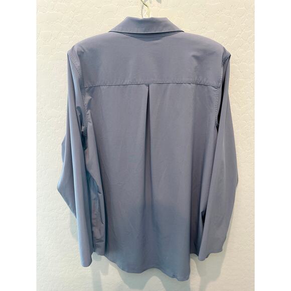 ATHLETA | Urbanite Button Front Shirt Top Gray Long Sleeve Stretch | Large - Picture 5 of 8